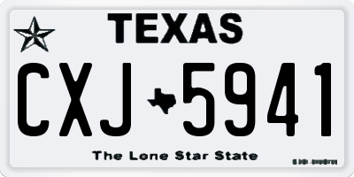 TX license plate CXJ5941