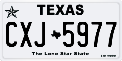 TX license plate CXJ5977