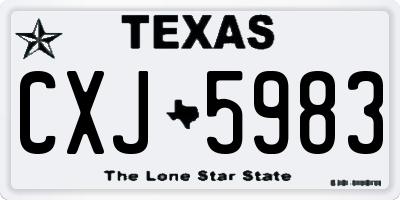 TX license plate CXJ5983