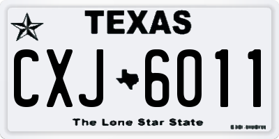 TX license plate CXJ6011