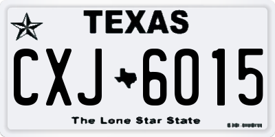 TX license plate CXJ6015