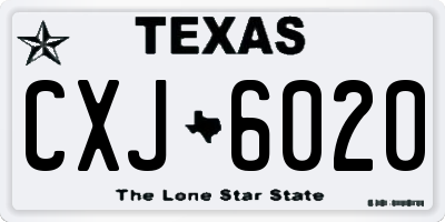 TX license plate CXJ6020