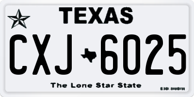 TX license plate CXJ6025
