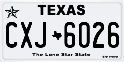 TX license plate CXJ6026
