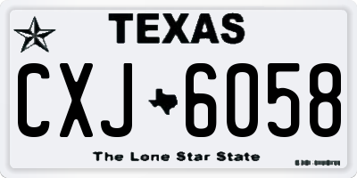 TX license plate CXJ6058