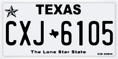 TX license plate CXJ6105