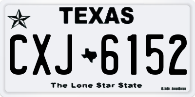 TX license plate CXJ6152