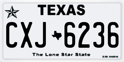 TX license plate CXJ6236