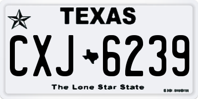 TX license plate CXJ6239