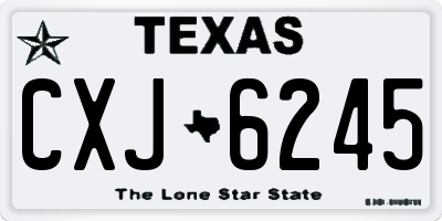 TX license plate CXJ6245