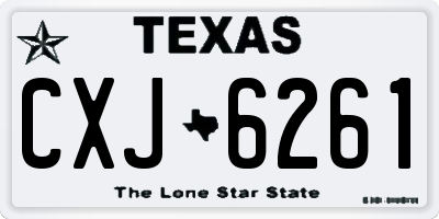 TX license plate CXJ6261
