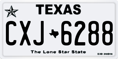 TX license plate CXJ6288