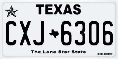 TX license plate CXJ6306