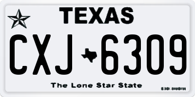 TX license plate CXJ6309