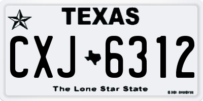 TX license plate CXJ6312
