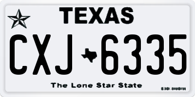 TX license plate CXJ6335