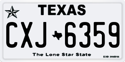 TX license plate CXJ6359