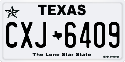 TX license plate CXJ6409
