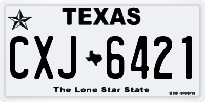 TX license plate CXJ6421