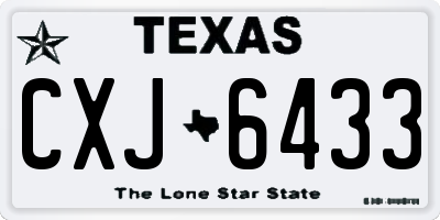 TX license plate CXJ6433