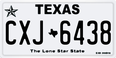 TX license plate CXJ6438
