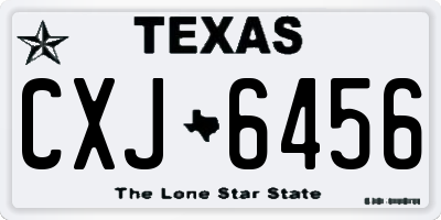 TX license plate CXJ6456