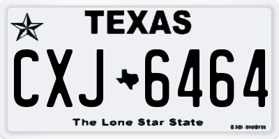 TX license plate CXJ6464