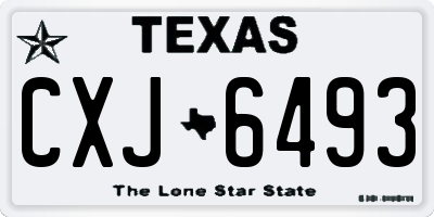 TX license plate CXJ6493