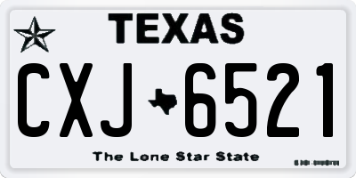 TX license plate CXJ6521