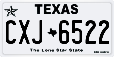TX license plate CXJ6522