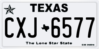 TX license plate CXJ6577