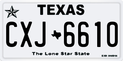 TX license plate CXJ6610