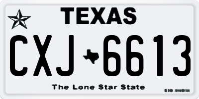 TX license plate CXJ6613