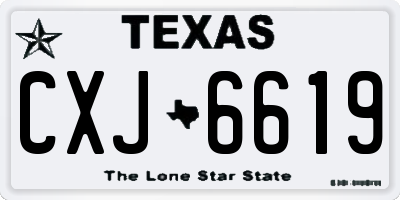 TX license plate CXJ6619