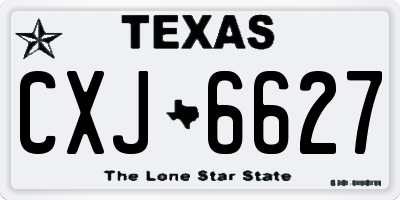 TX license plate CXJ6627