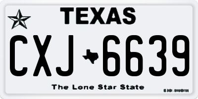 TX license plate CXJ6639
