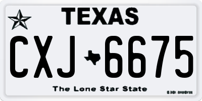 TX license plate CXJ6675