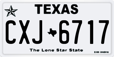 TX license plate CXJ6717