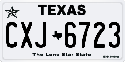 TX license plate CXJ6723
