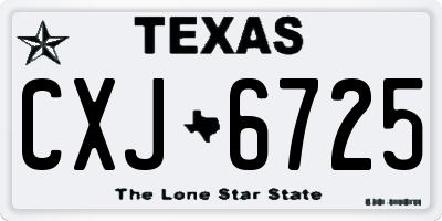 TX license plate CXJ6725