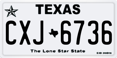 TX license plate CXJ6736