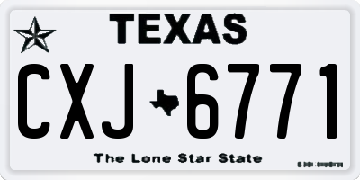 TX license plate CXJ6771