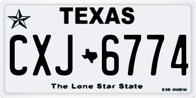 TX license plate CXJ6774