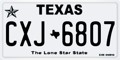 TX license plate CXJ6807
