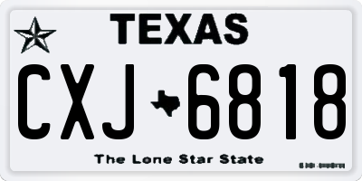 TX license plate CXJ6818