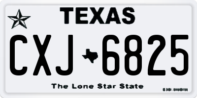 TX license plate CXJ6825