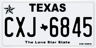TX license plate CXJ6845