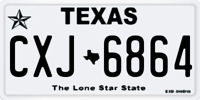 TX license plate CXJ6864