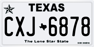 TX license plate CXJ6878