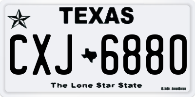 TX license plate CXJ6880